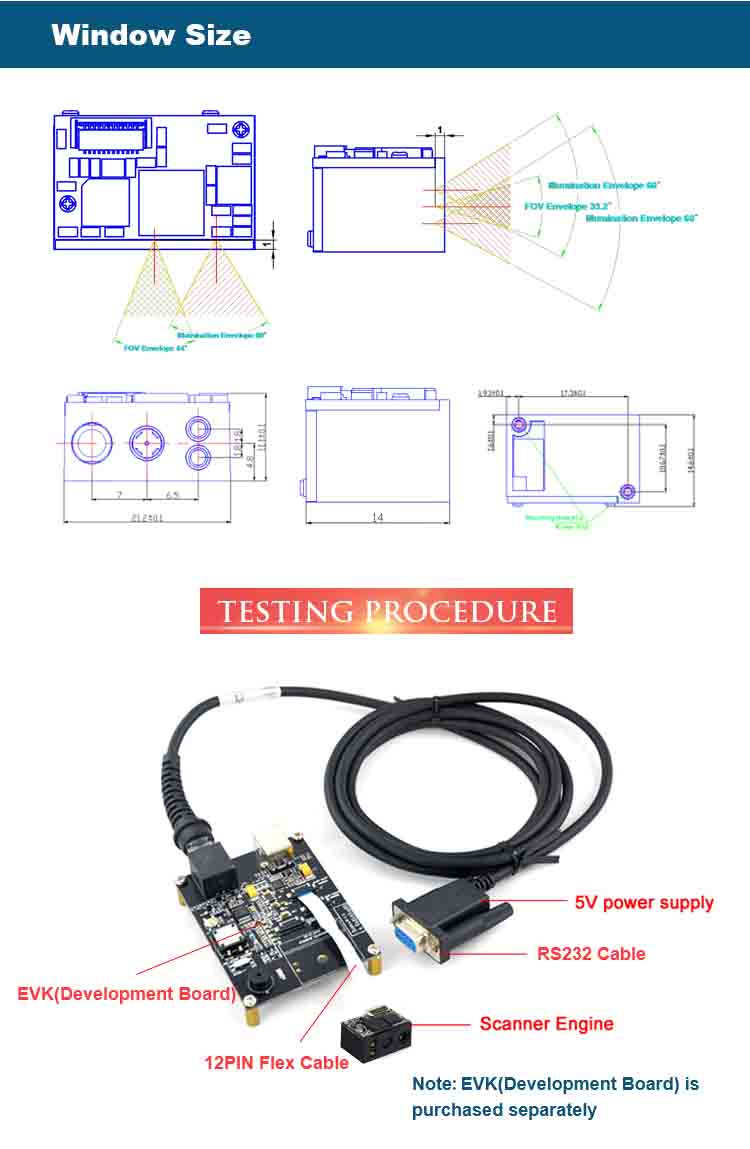 LV3296 2D Barcode Scanner Module