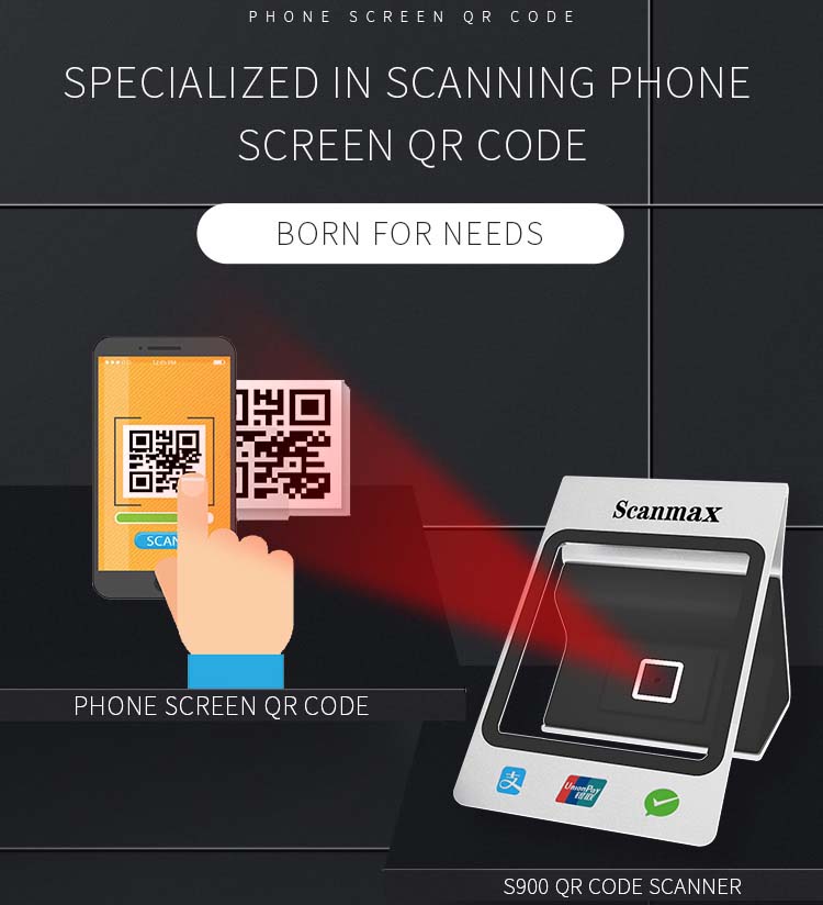 S900 Desktop 2D Barcode Scanner Payment for Mobile phone