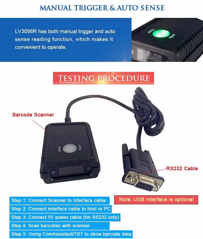 LV3096R 2D Fixed Mount Barcode Scanner