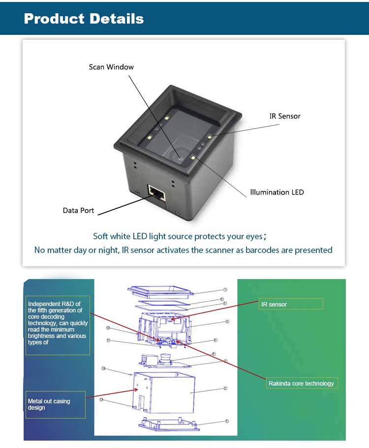 RD4600 2D Fixed Mount Barcode Scanner