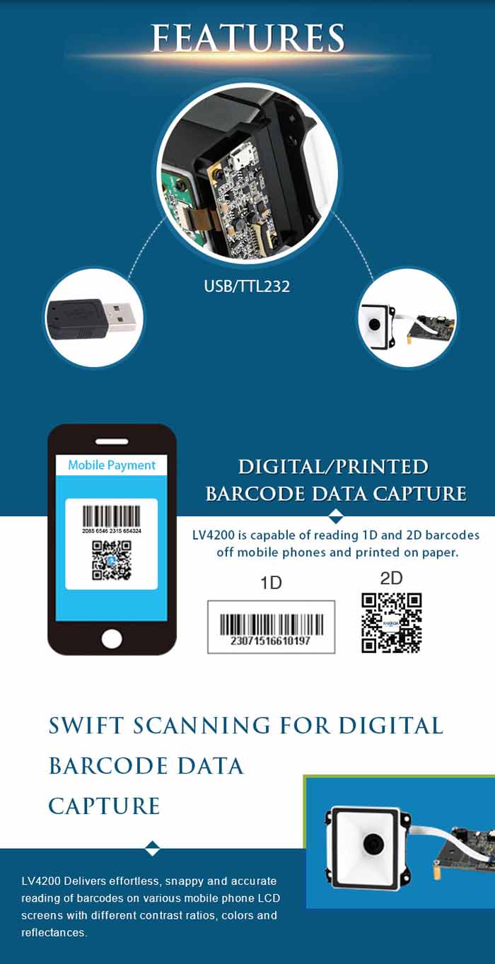 LV4200-PT Barcode Scanner Module