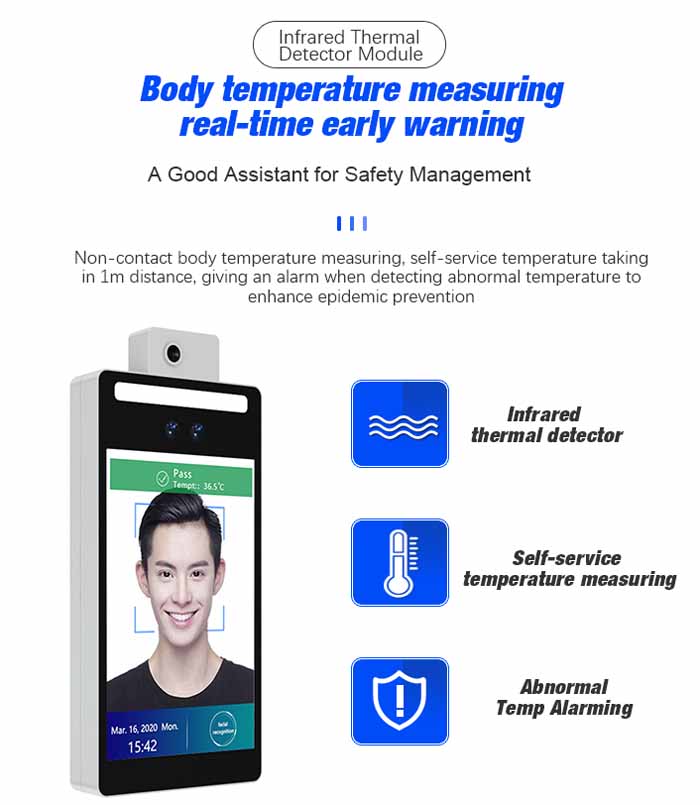 Face Recognition F2-TH Long-range Infrared Temperature Measurement