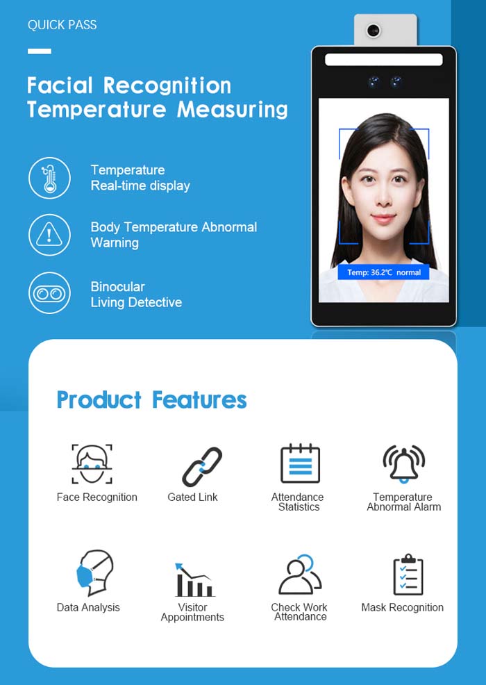 F2-H Face Recognition Infrared Temperature Measuring Device