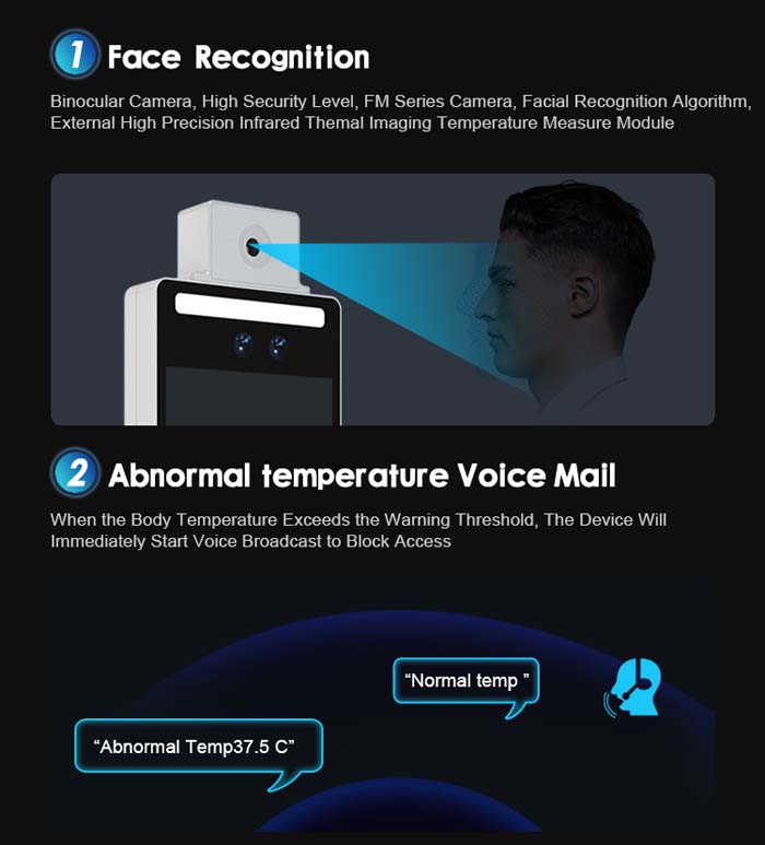 F3-M34-F Long-distance Face Recognition Thermal Imaging Temperature Measuring Device