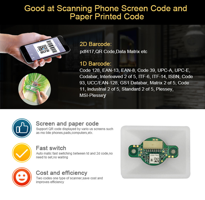 LV5200 RS232 2D QR Fixed Mount Barcode Scanner