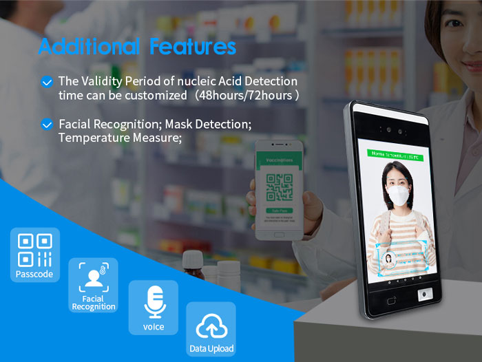 F2-AH Face Recognition Vaccination Certificate QR Code Scanner